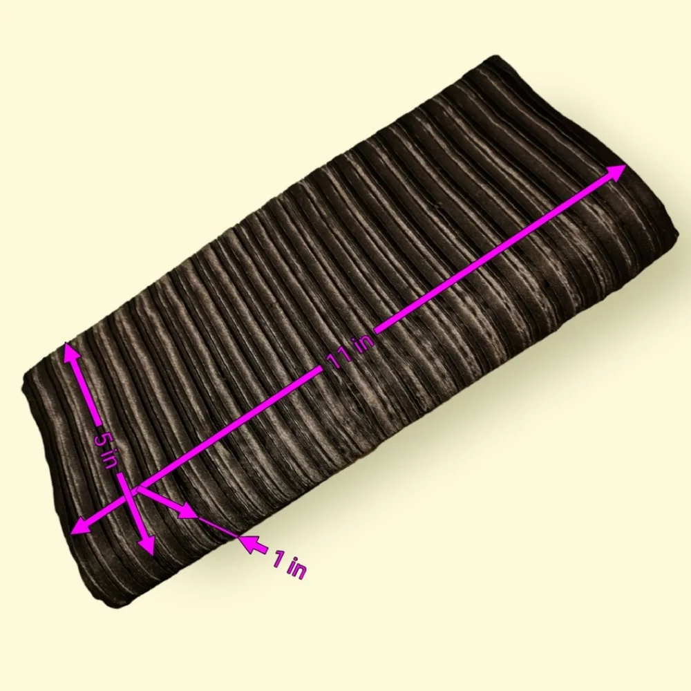 BIJOUX TERNER | Black Pleated Satin Evening Clutch Original Hang Tag